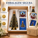 Kit Nossa Senhora Aparecida Completo com Imagem 40cm, Terço e Folheto de Oração Católico
