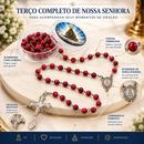 Kit Nossa Senhora Aparecida Completo com Imagem 40cm, Terço e Folheto de Oração Católico
