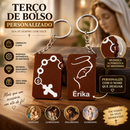 Terço de Bolso Personalizado com Nome – Chaveiro Católico