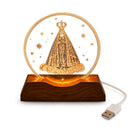 Luminária Led Nossa Senhora Aparecida Mesa Decorativa Usb